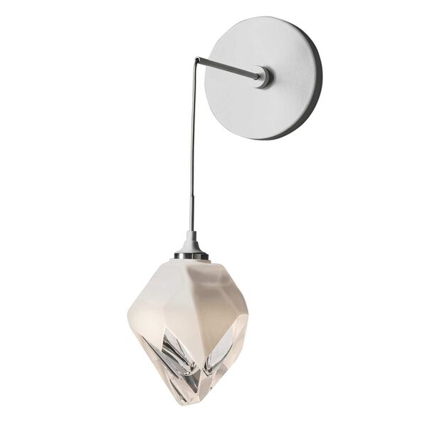 Chrysalis White One-Light Wall Sconce with White Crystal Glass, image 3