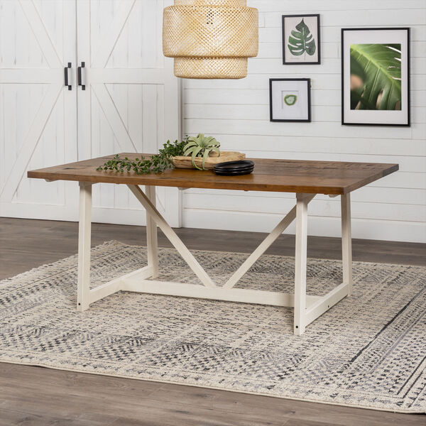 Brennan Barnwood and White Dining Table, image 3