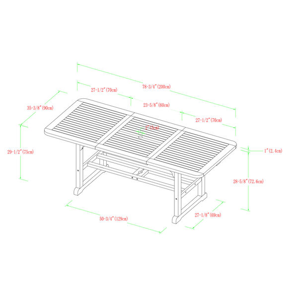 Gray Wash 35-Inch Extendable Outdoor Dining Table, image 6
