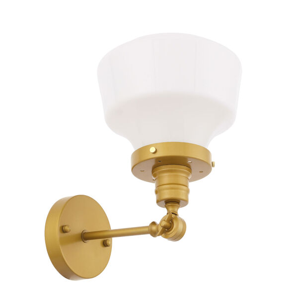 Lyle Brass Eight-Inch One-Light Wall Sconce with Frosted White Glass, image 3
