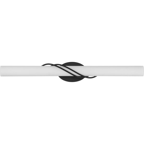 Serenade Matte Black 32-Inch ADA LED Bath Light with White Painted Etched Glass, image 2