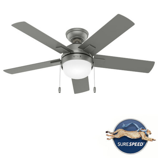 Zeal Matte Silver 44-Inch LED Ceiling Fan, image 1