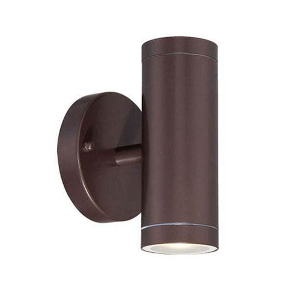 Architectural Bronze Two-Light LED Outdoor Wall Mount with Clear Glass, image 1