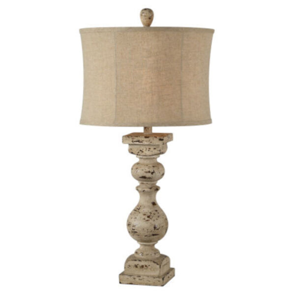 Hazel Distressed Cream One-Light Table Lamp Set of Two, image 1