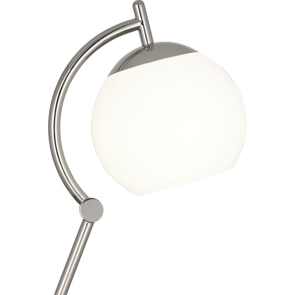 Nova Polished Nickel One-Light Table Lamp With White Cased Glass Shade, image 2