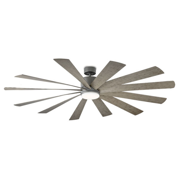 Windflower Graphite 80-Inch 3000K LED Downrod Ceiling Fans, image 1