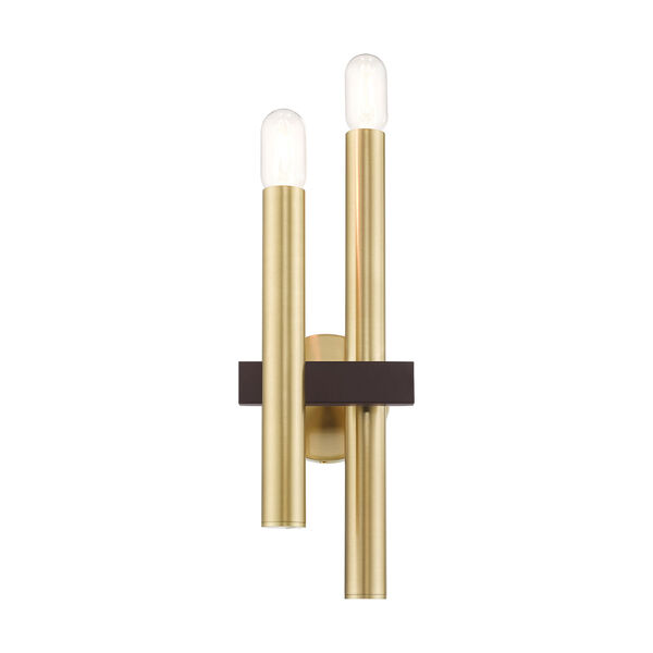 Helsinki Satin Brass and Bronze Two-Light Wall Sconce, image 3