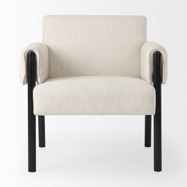 Ashton Beige and Black Wood Accent Chair, image 2