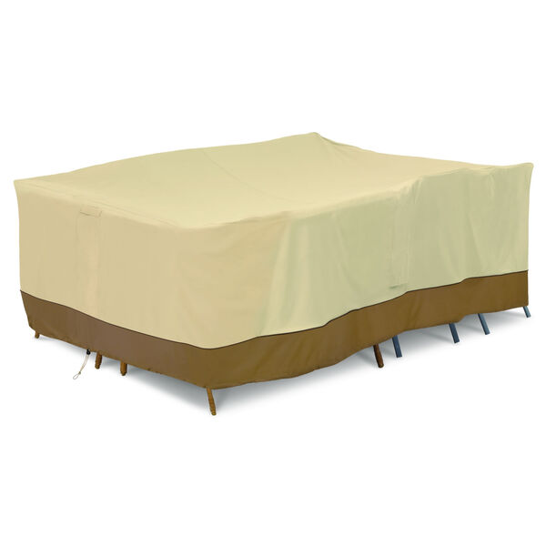 Ash Beige and Brown Conversation Set and General Purpose Patio Furniture Cover, image 1