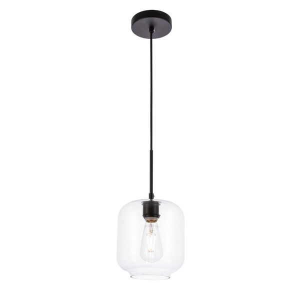 Collier Black Seven-Inch One-Light Mini Pendant with Clear Glass, image 6