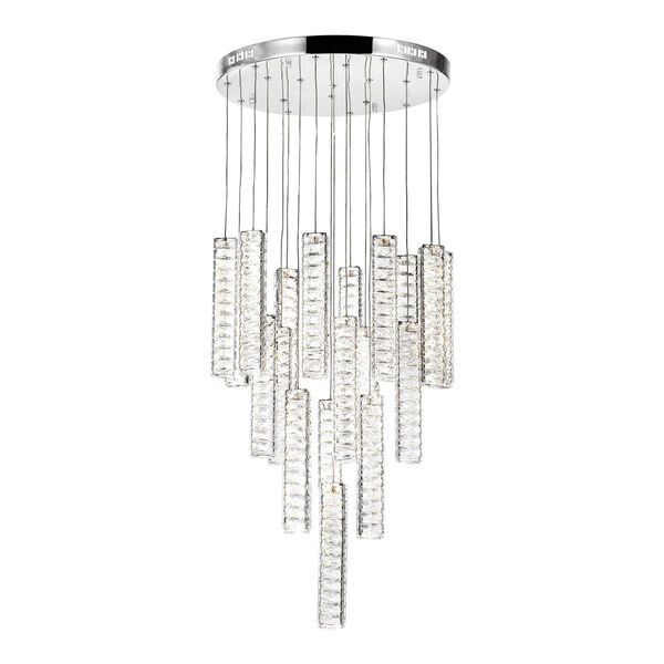 Celina Chrome Integrated LED Chandelier with K9 Clear Crystal, image 1