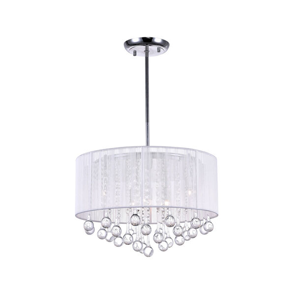 Water Drop Chrome Six-Light 14-Inch Chandelier with K9 Clear Crystal, image 1