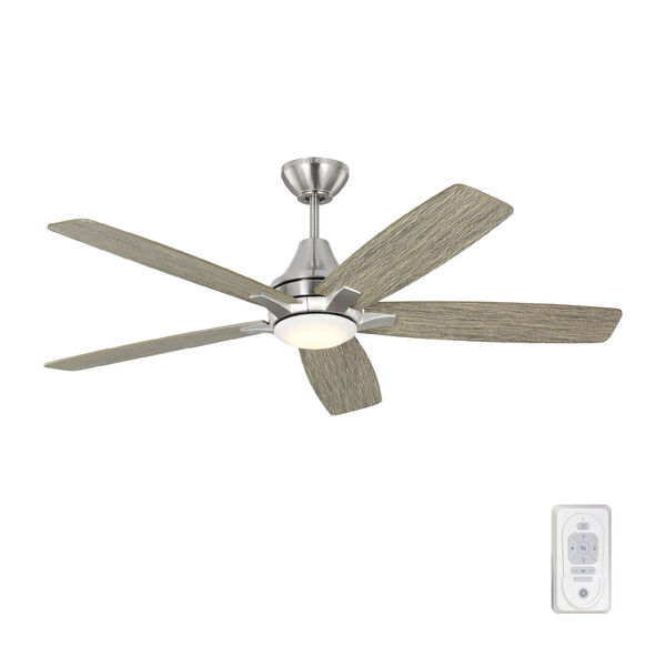 Lowden Brushed Steel 52-Inch Indoor/Outdoor Integrated LED Ceiling Fan with Light Kit, Remote Control and Reversible Motor, image 3