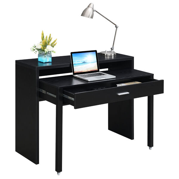 Newport JB Black Sliding Desk with Drawer and Riser, image 3
