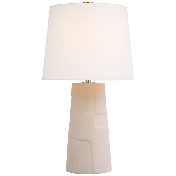 Braque Medium Debossed Table Lamp in Blush with Linen Shade by Barbara Barry, image 1