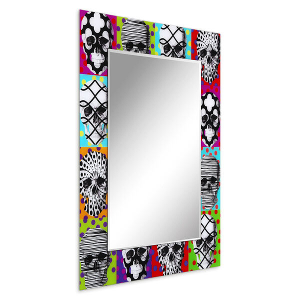 Sugar Skulls Multicolor 48 x 36-Inch Rectangle Beveled Wall Mirror, image 2