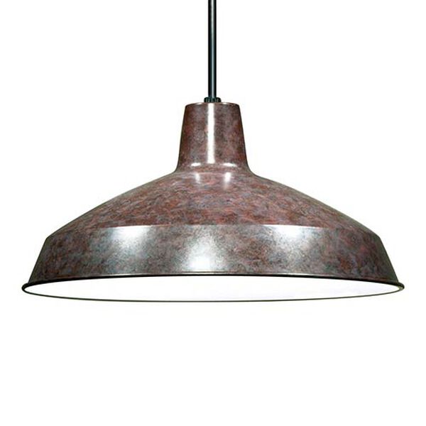 Old Bronze One-Light Dome Pendant with Warehouse Shade, image 1