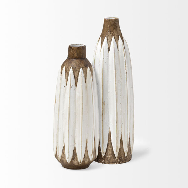 Sisko II White and Brown Ceramic Vase, image 4