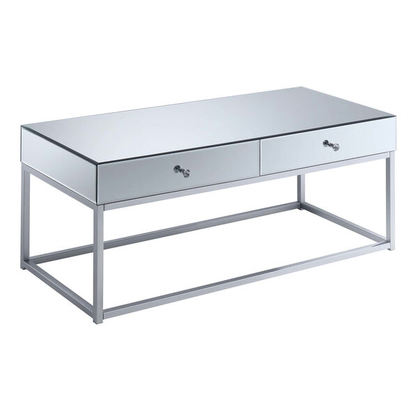 Reflections Silver MDF Coffee Table with Mirror Top, image 1