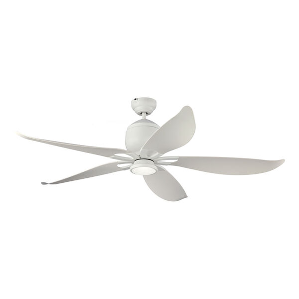 Lily Rubberized Matte White 56-Inch LED Outdoor Ceiling Fan, image 1