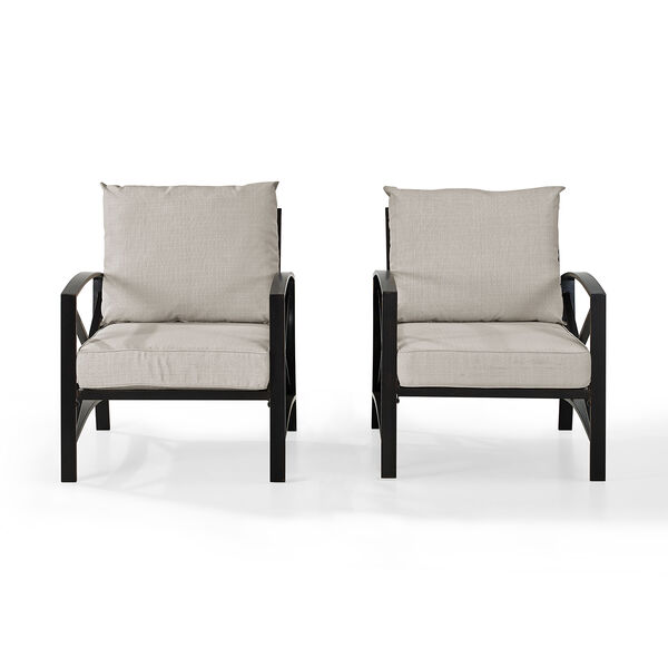 Kaplan 2 Piece Outdoor Seating Set With Oatmeal Cushion -  Two Outdoor Chairs, image 2