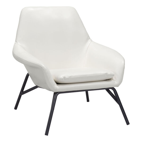 Javier White and Matte Black Accent Chair, image 1