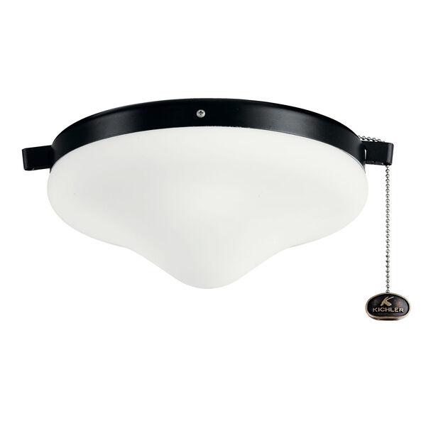 Satin Black Two-Light Fan Light Kit, image 1