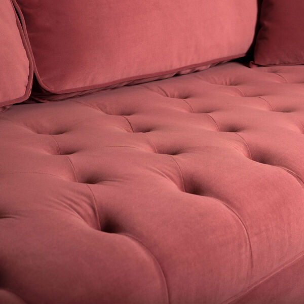 Lenox Pink Metal Antique Brass Sofa, image 4