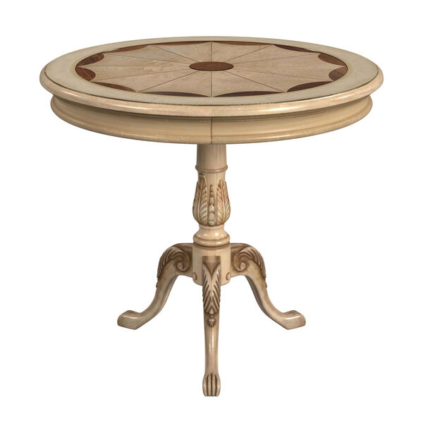 Carissa Antique Beige Round Pedestal Table, image 1