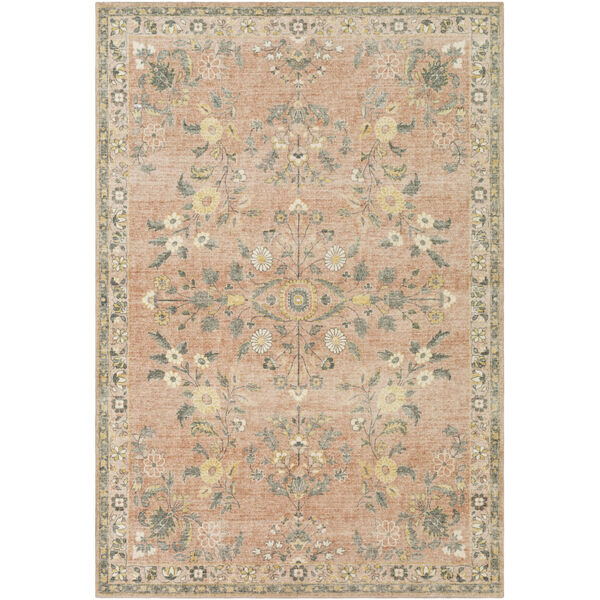 Erin Cream, Pale Pink and Butter Rectangular: 7 Ft. 6 In. x 9 Ft. 6 In. Area Rug, image 1