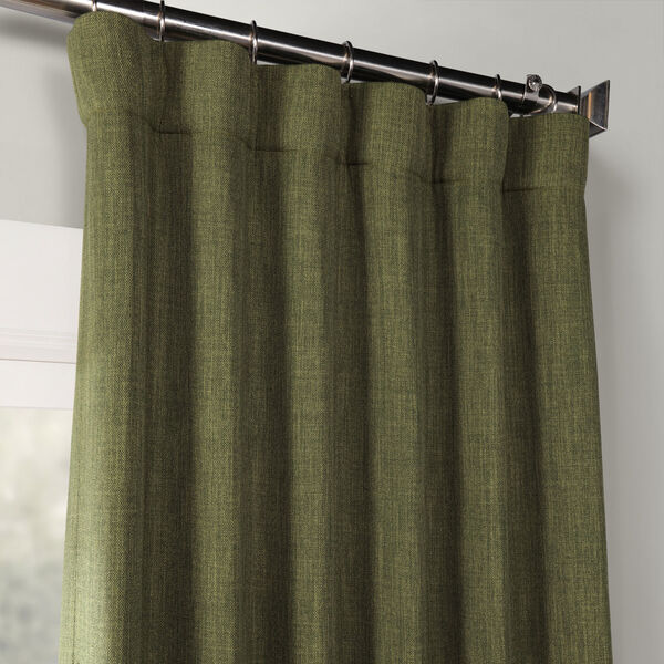 Tuscany Green Faux Linen Blackout Single Panel Curtain 50 x 120, image 2