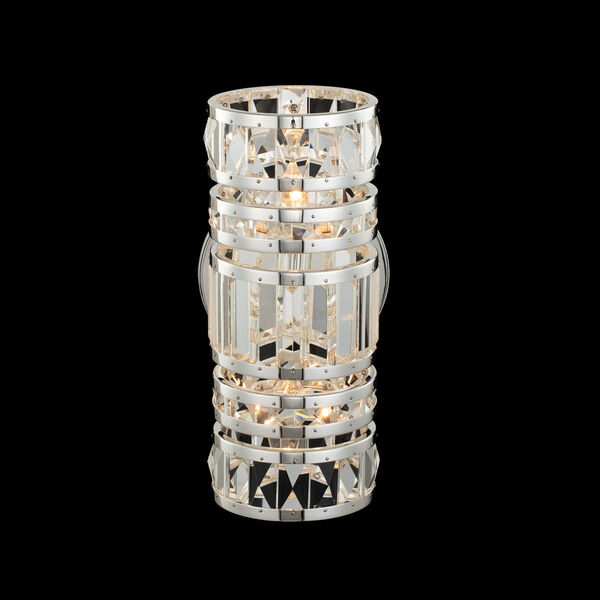 Strato Polished Silver Two-Light Wall Sconce with Firenze Crystal, image 2