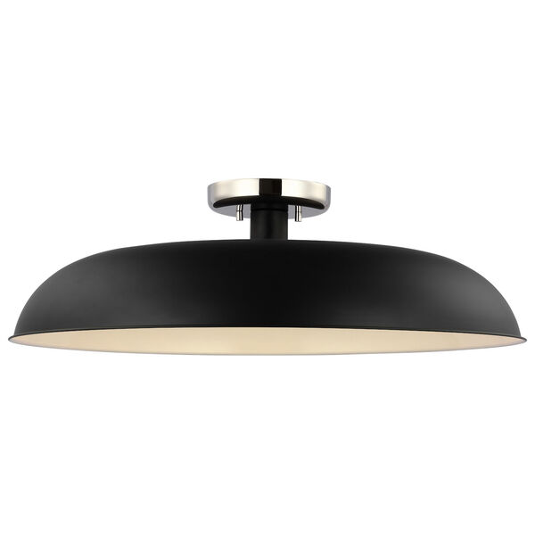 Colony Matte Black and Polished Nickel 24-Inch One-Light Semi Flush Mount, image 2