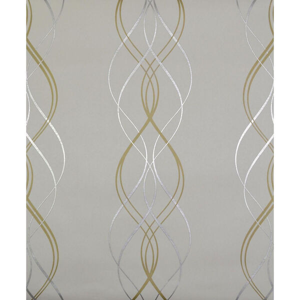 Antonina Vella Modern Metals Aurora Pearl and Gold Wallpaper - SAMPLE SWATCH ONLY, image 1