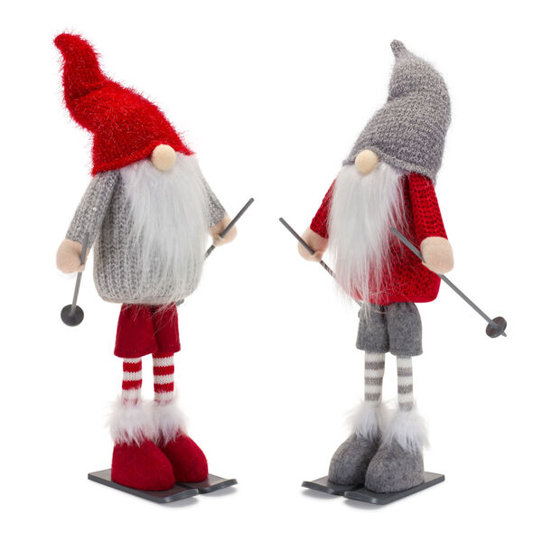Gray Skiing Gnome Figurine , Set of Six, image 1