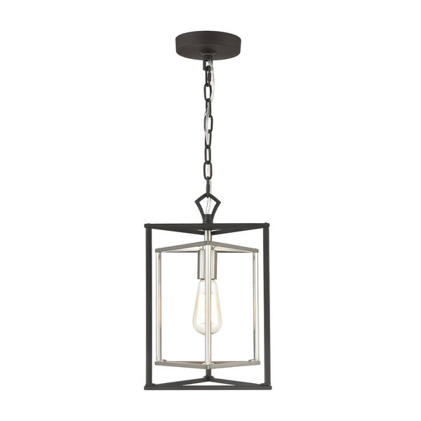 Salinger Charcoal and Satin Nickel One-Light Pendant, image 1