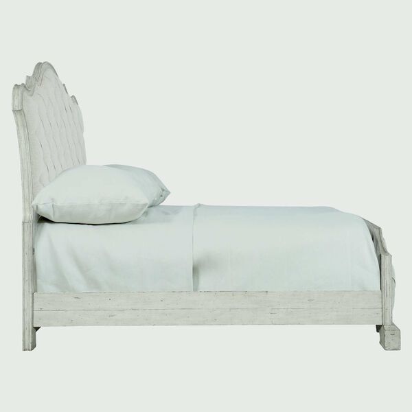 Mirabelle Whitewashed Cotton Upholstered Panel Bed, image 3