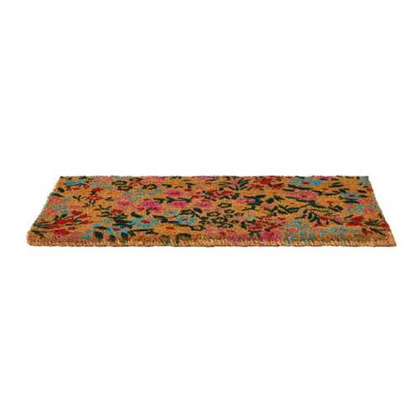 Multicolor Natural Coir Doormat with Florals, image 4