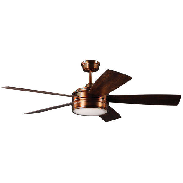 Braxton Brushed Copper Ceiling Fan with LED Light, image 1