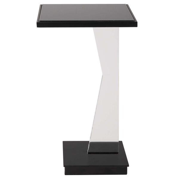 Angle White Black Contemporary Accent Table, image 2