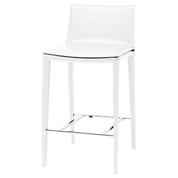 Palma White and Silver Counter Stool, image 1