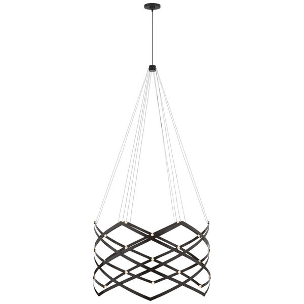 Interlace Expandable Chandelier in Matte Black by Peter Bristol, image 1