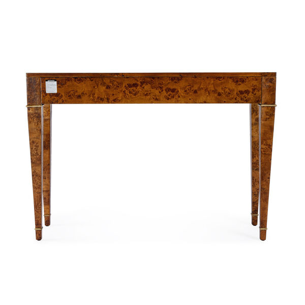Kai Traditional Burl Console Table with Two Drawers, image 5
