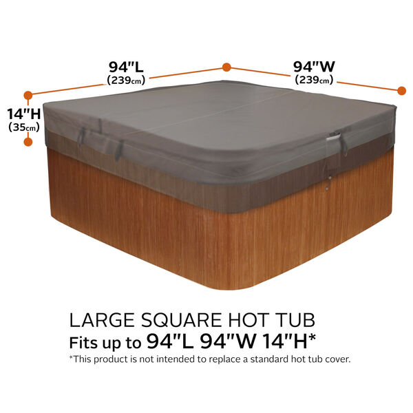 Maple Dark Taupe 94-Inch Square Hot Tub Cover, image 4