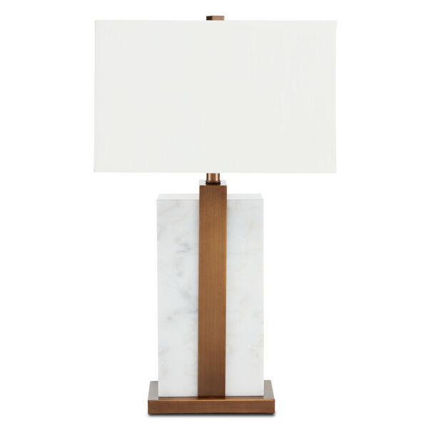 Catriona White Marble and Antique Brass One-Light Table Lamp, image 2