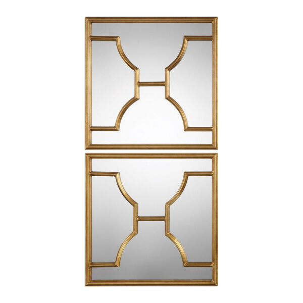 Misa Gold Square Mirrors, Set of Two, image 2