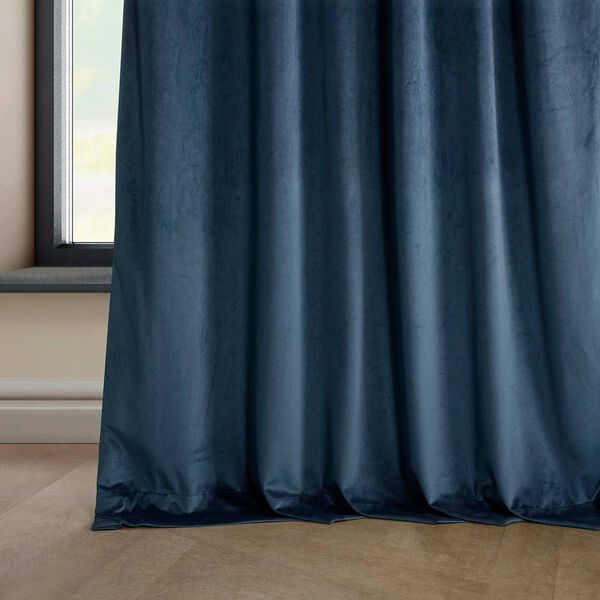 Blue 96 x 50 In. Plush Velvet Curtain Single Panel, image 12