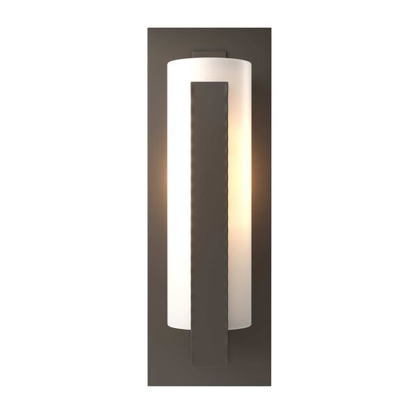 Vertical Bar One-Light Outdoor Sconce with Opal Glass, image 2