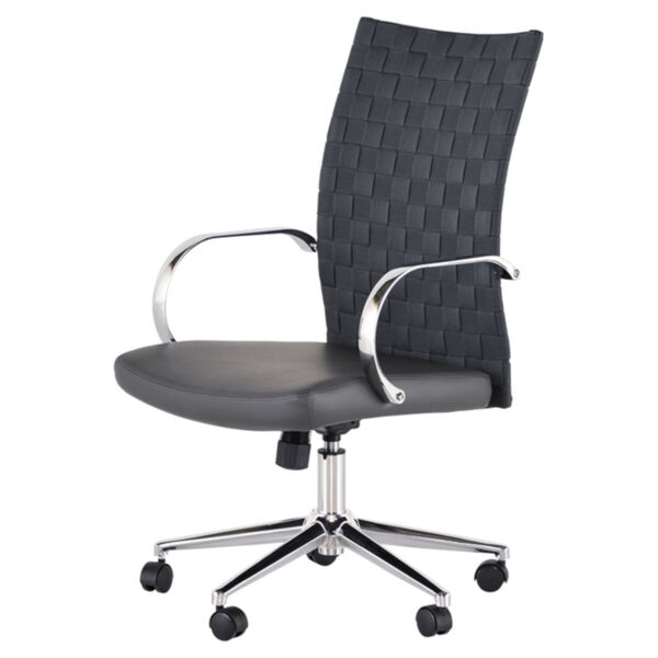 Mia Matte Gray and Silver Office Chair, image 1
