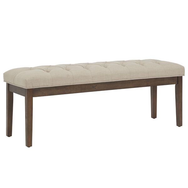 Amy Beige Tufted Reclaimed Uphlstered Bench, image 1